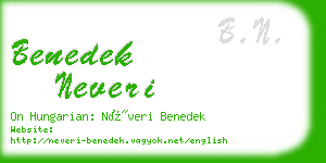 benedek neveri business card